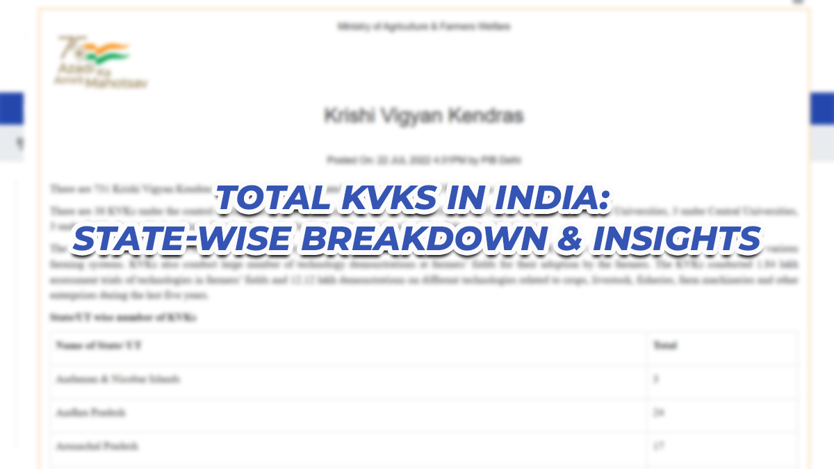 Total KVKs in India: State-wise Breakdown & Insights
